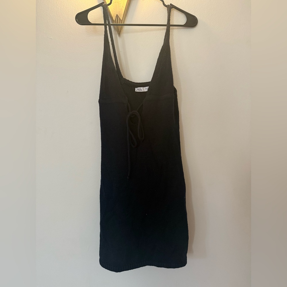 Navy Zara Knit Sleeveless Dress